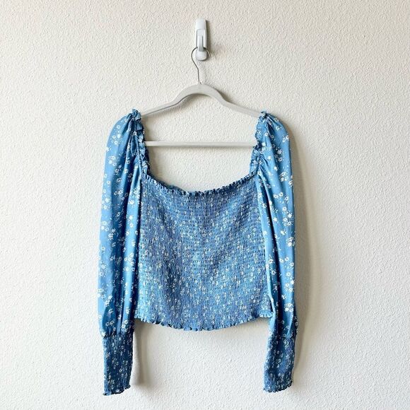 Reformation Pinto Floral Top in Lassen Blue Size Large - Picture 4 of 8